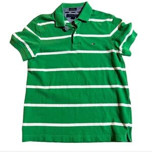Tommy Hilfiger Green Striped Polo Shirt